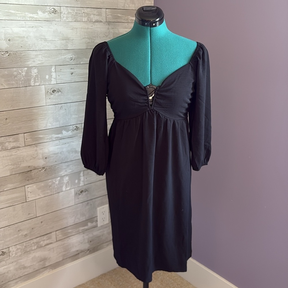 MONTEAU Long Sleeve Little Black Dress